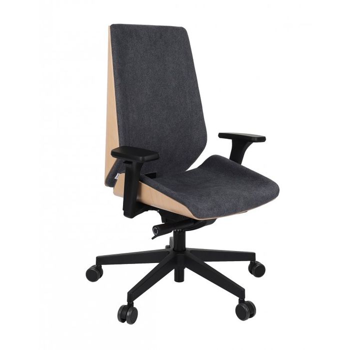 Grospol Fotel biurowy Moon Wood black tkanina Synergy - 12 kolorów