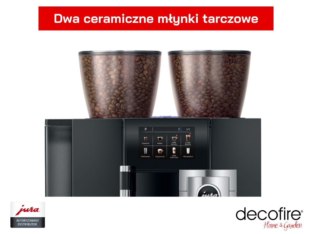 Dwa elektronicznie regulowane ceramiczne młynki tarczowe