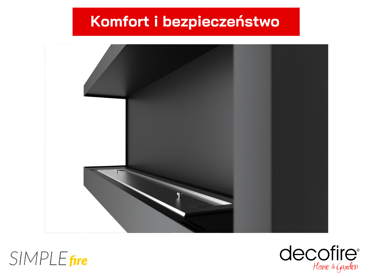 Biokominek Simple Fire CORNER 1200L system odpowietrzający