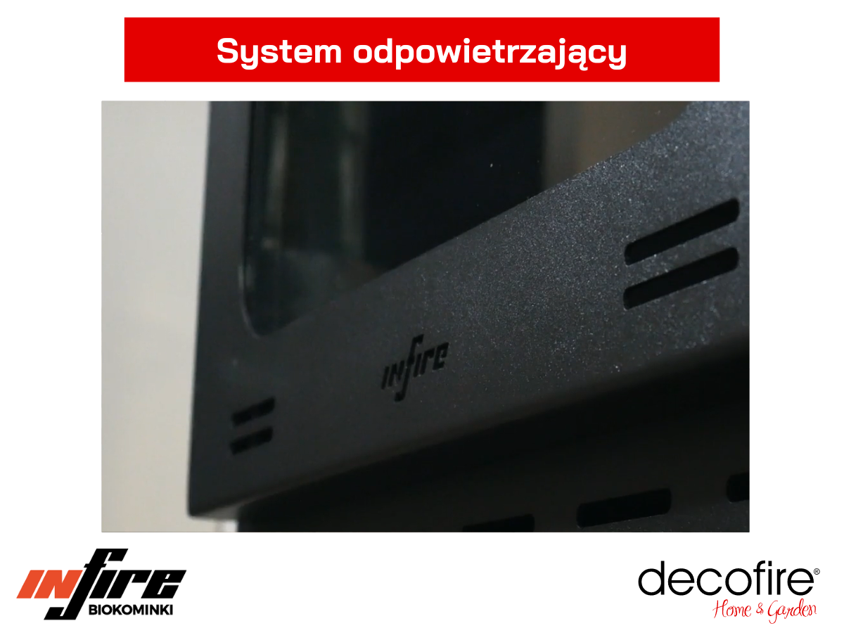 System odpowietrzający w biokominku INCOZA 1