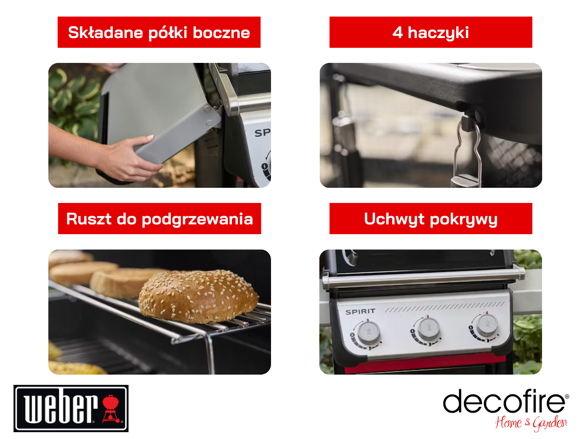 Dodatkowe udogodnienia w grillu gazowym Weber Spirit E-315