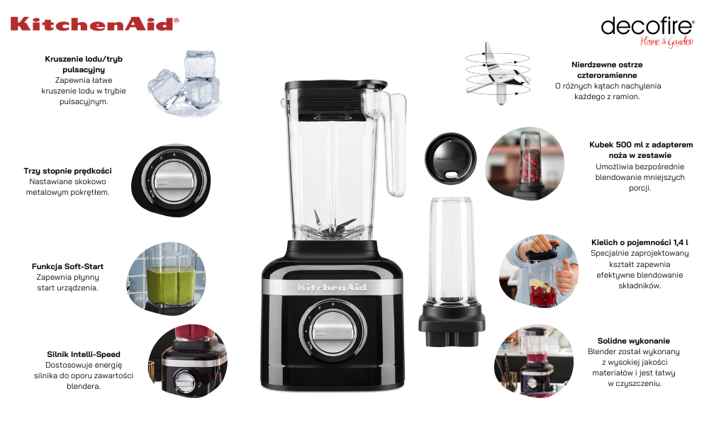 Blender K150 1,4 l z kubkiem Onyx Black KitchenAid (5KSB1330EOB)