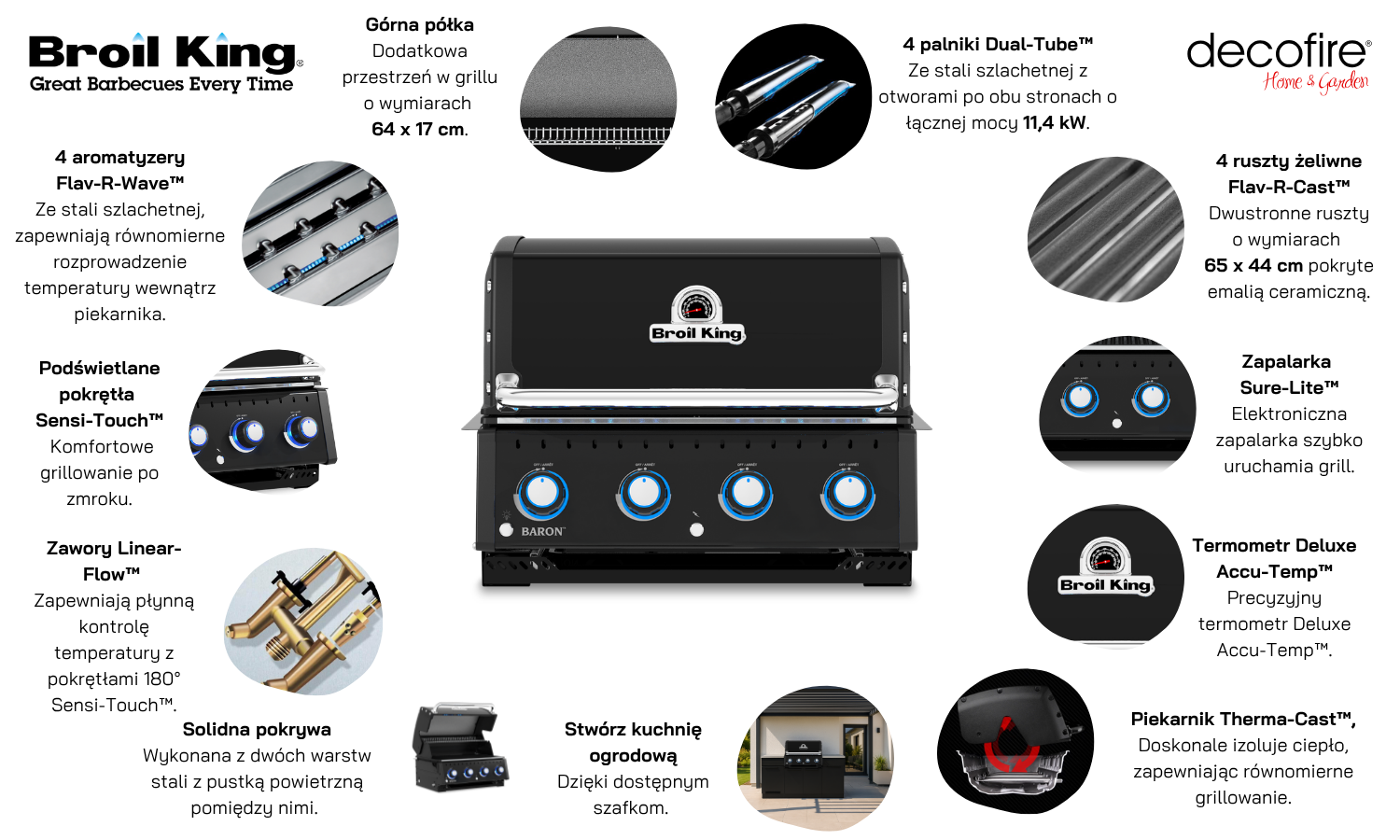 Grill gazowy Baron 420 BI Shadow do zabudowy Broil King