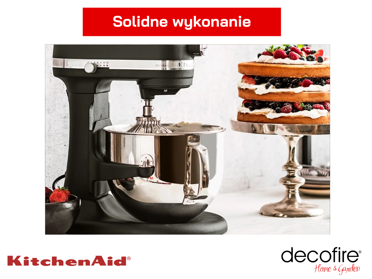 Mikser Artisan 7 Cast Iron Black to stworzone przez markę KitcheAid solidne urządzenie