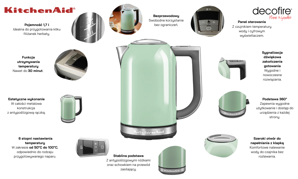Czajnik 1,7 l Pistachio KitchenAid