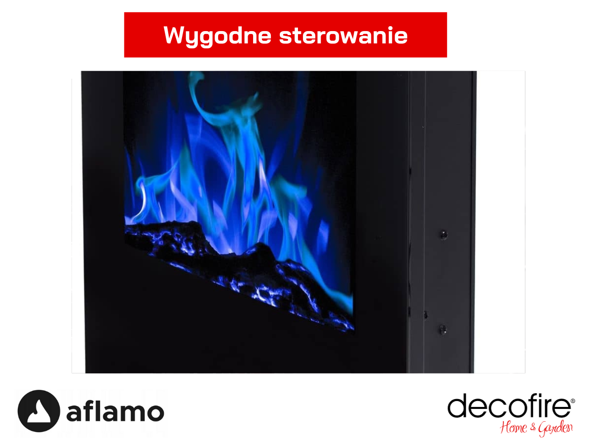 Kominek elektryczny Aflamo Mercury z wygodnym sterowaniem