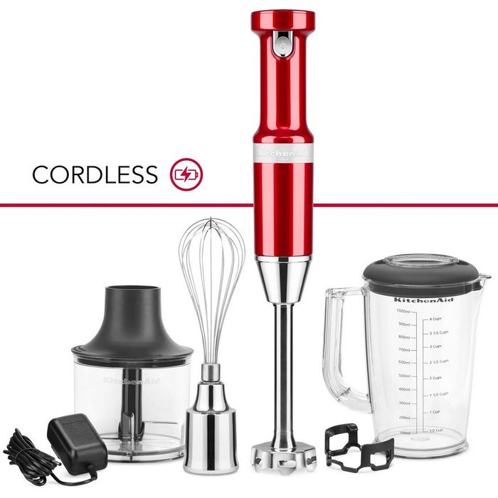 Bezprzewodowy blender z akcesoriami Candy Apple KitchenAid (5KHBBV83ECA)