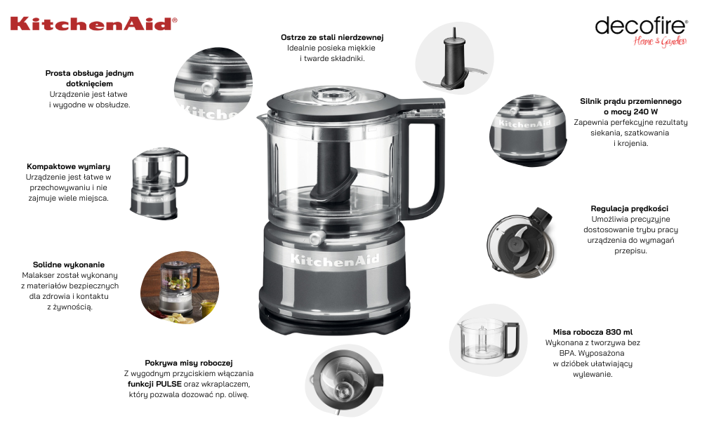 Malakser MINI 0,8 l Contour Silver KitchenAid 