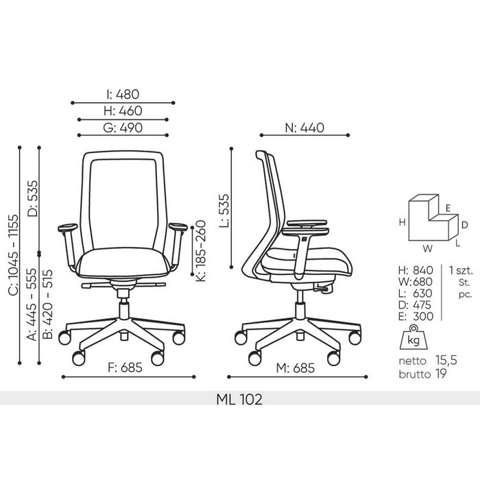 Fotel obrotowy MILLA ML 102 Bejot 