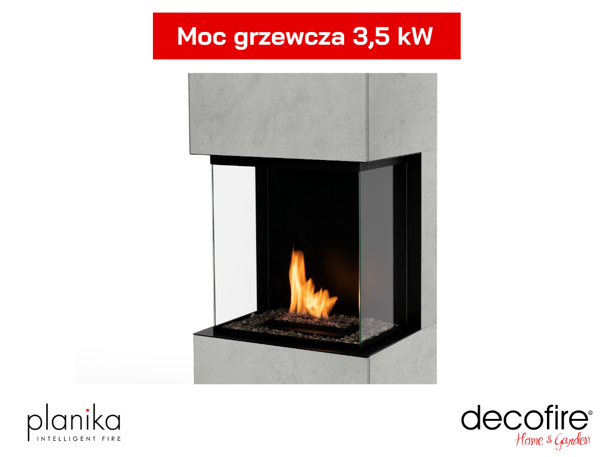 Biokominek automatyczny Planika Rock Kreta moc grzewcza 3,5 kW