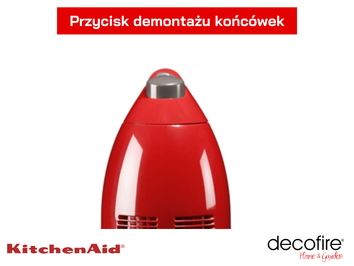 Przycisk demontażu końcówek w mikserze ręcznym 9-biegowym Empire Red