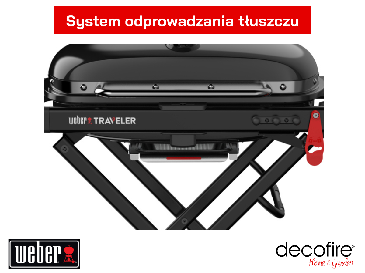 System odprowadzania tłuszczu w grillu gazowym Weber Traveler