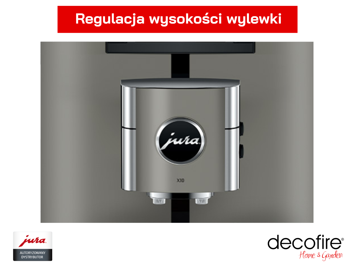 Regulowana wylewka w ekspresie Jura X10 Dark Inox