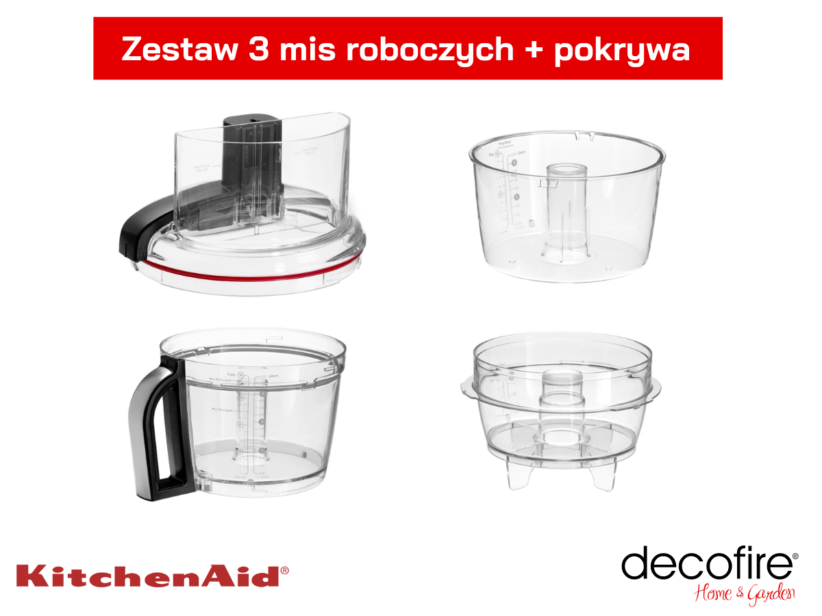 Zestaw trzech mis + pokrywa