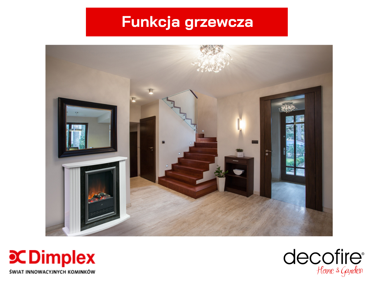 Dimplex kominek elektryczny Mozart biały posiada funkcję grzewczą