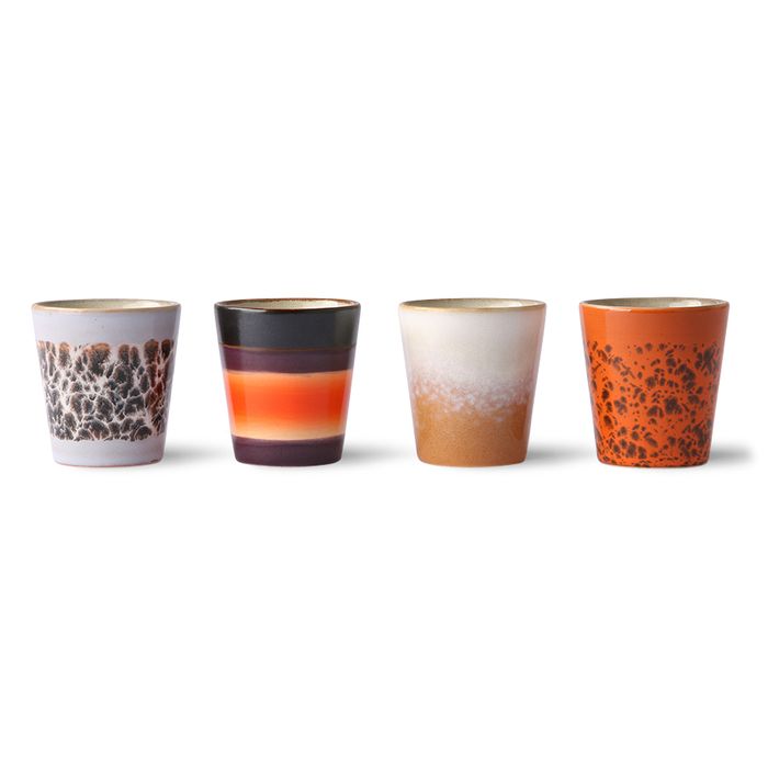 HKliving  Kubki ceramiczne 70S (zestaw 4 szt.)