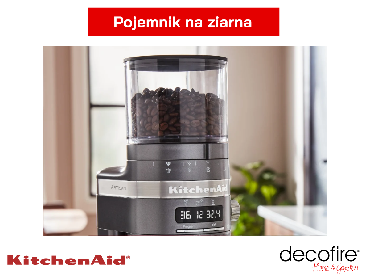 Górny pojemnik na ziarna w młynku do kawy Candy Apple KitchenAid
