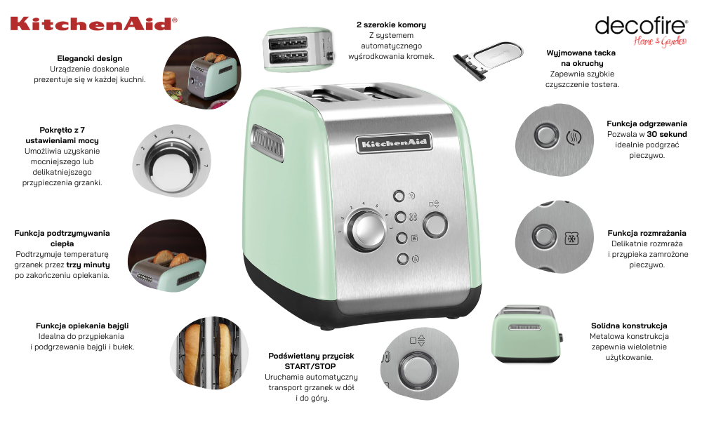 Toster 2 Pistachio KitchenAid