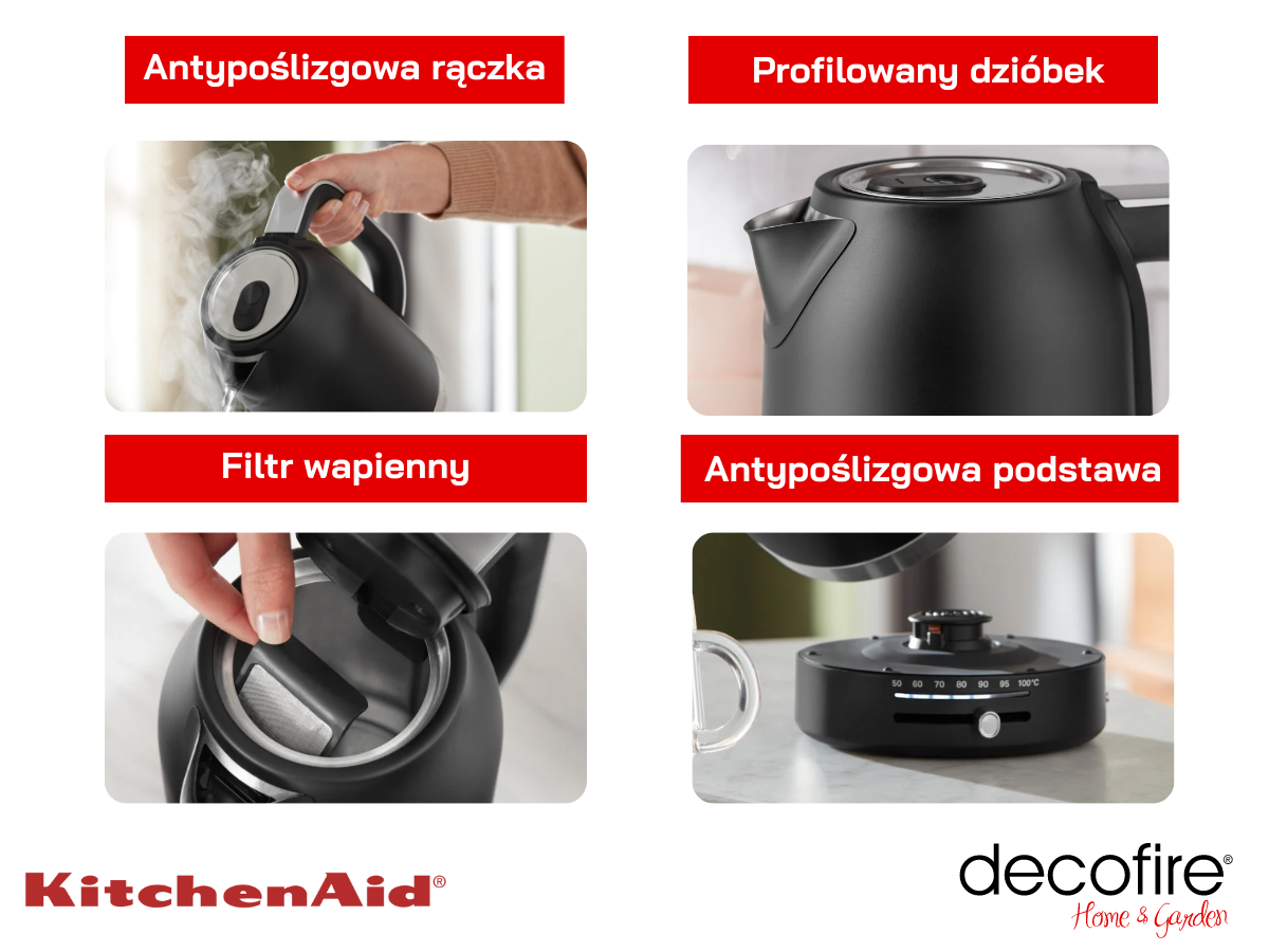 Dodatkowe udogodnienia w czajniku Matte Black 1,7 l KitchenAid