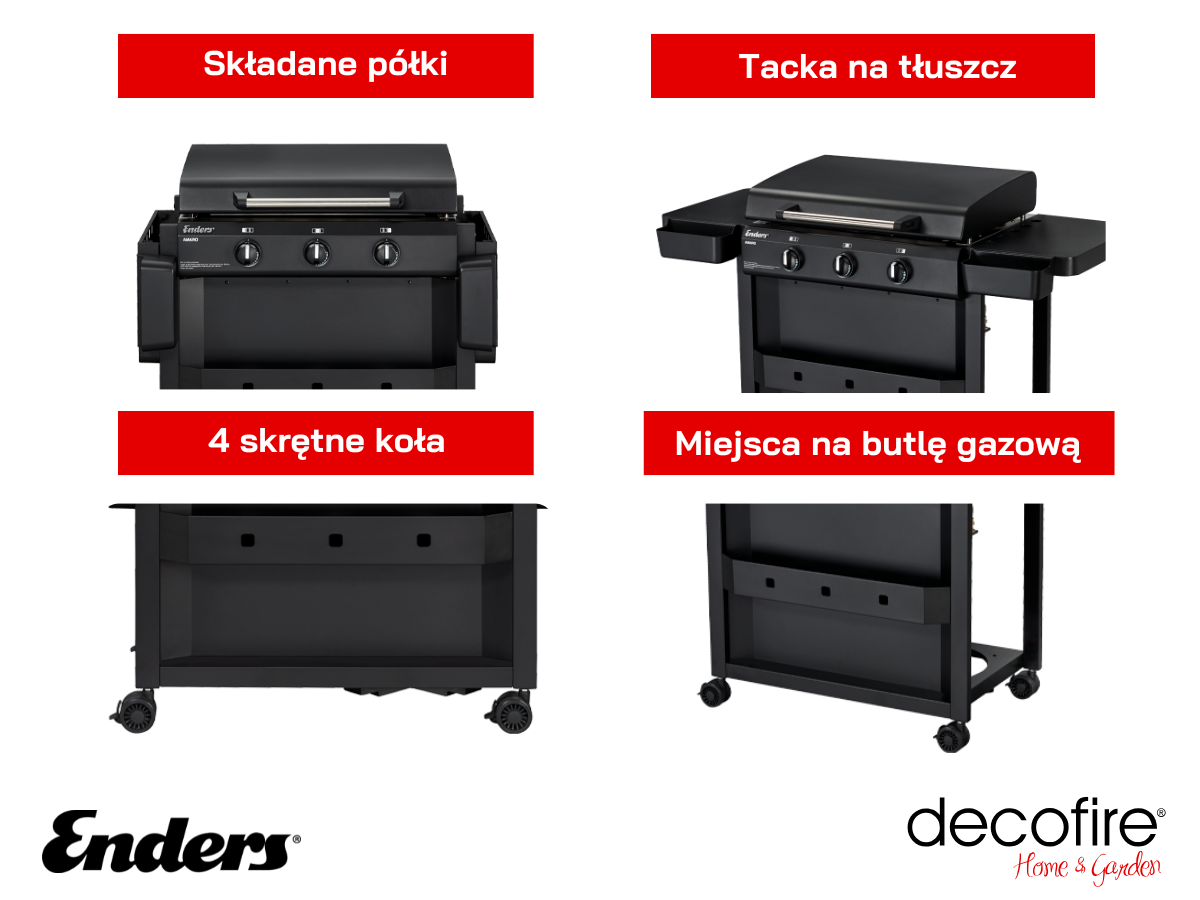 Dodatkowe udogodnienia w grillu gazowym Enders Amaro Plancha