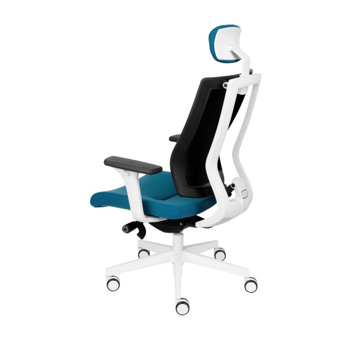 Grospol Fotel biurowy MaxPro WS HD white tkanina Valencia - 12 kolorów