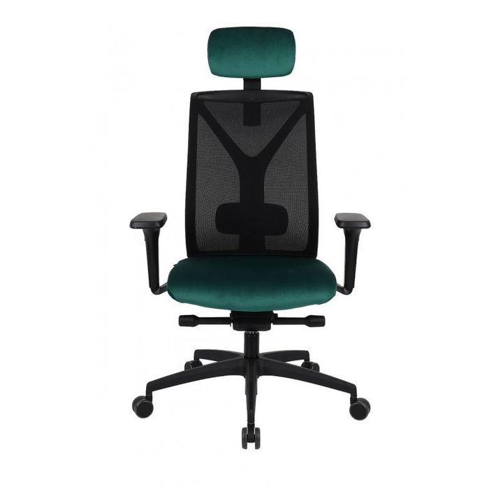 Fotel biurowy Grospol Valio BS HD black chrome tkanina Valencia - 12 kolorów