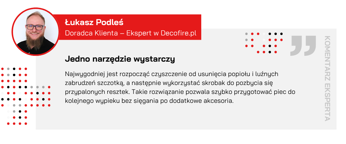 Cytat eksperta o funkcjonalności krótkiej szczotki do czyszczenia pieca do pizzy Ooni Oven Brush Short