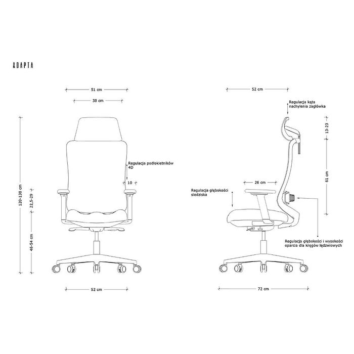 UNIQUE Fotel biurowy Adapta różne kolory (SK-6255H)