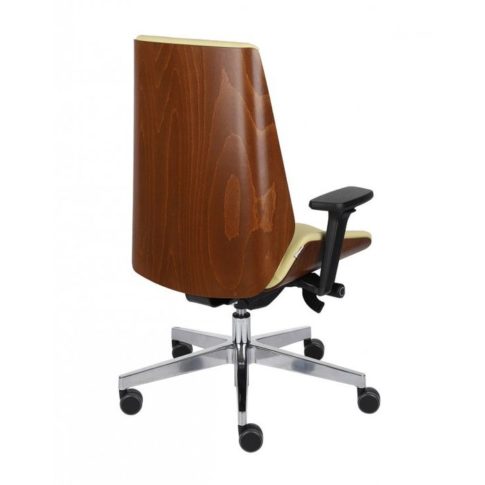 Grospol Fotel biurowy Moon Wood chrome tkanina Omega - 8 kolorów