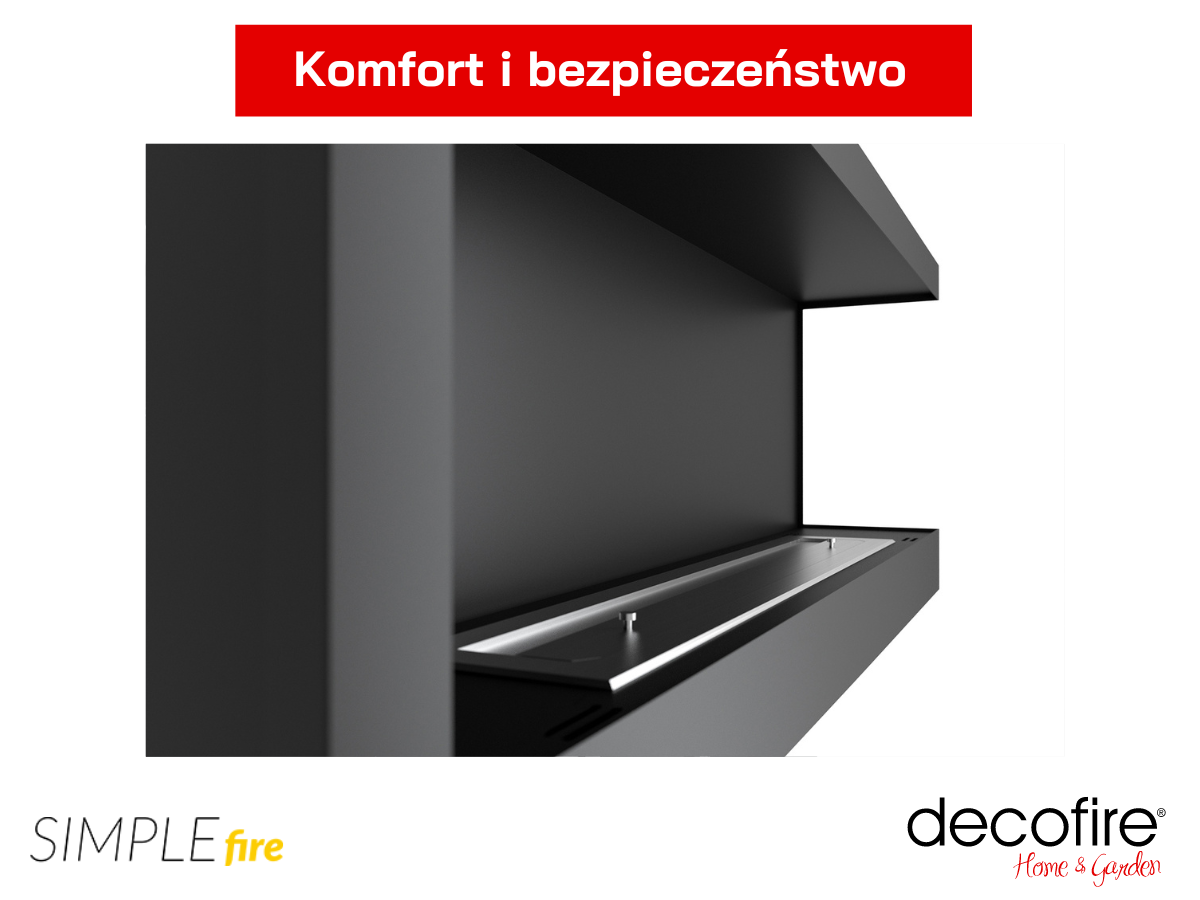 Biokominek Simple Fire CORNER 1200R systemy bezpieczeństwa