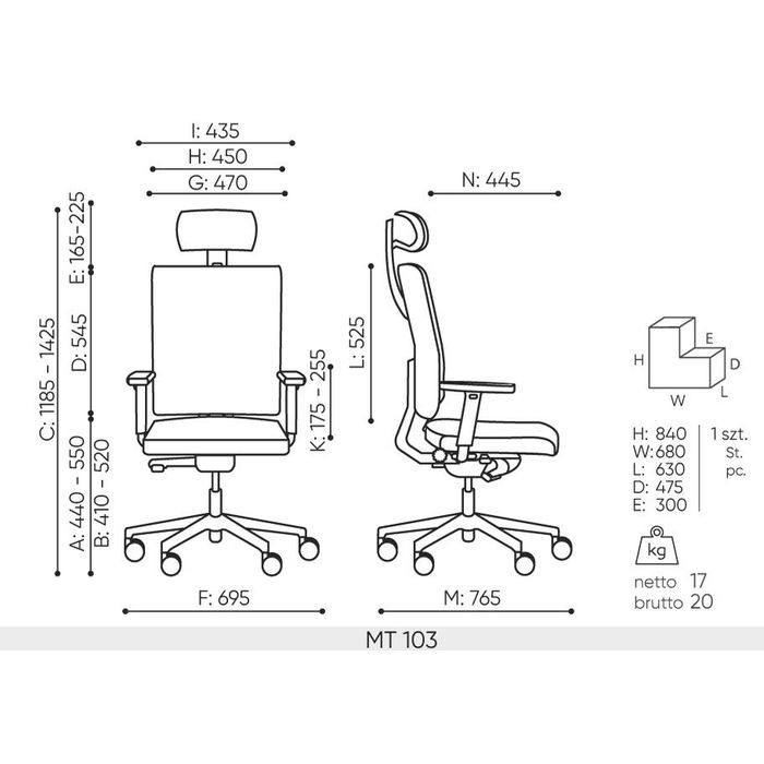 Fotel obrotowy MATE MT 103 Bejot