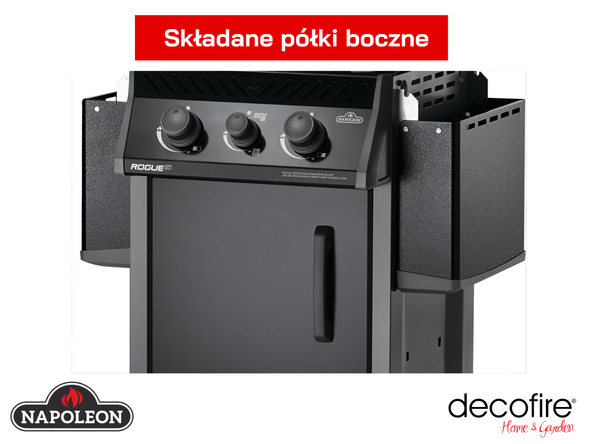 Grill gazowy Napoleon Rogue XT 365 SIBPK ze składanymi półkami bocnzymi