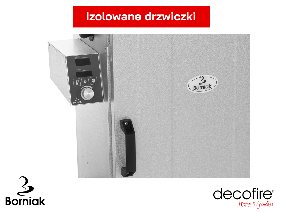 Dzrwi z izolacją w wędzarni Borniak Timer UWDT-70 v1.4
