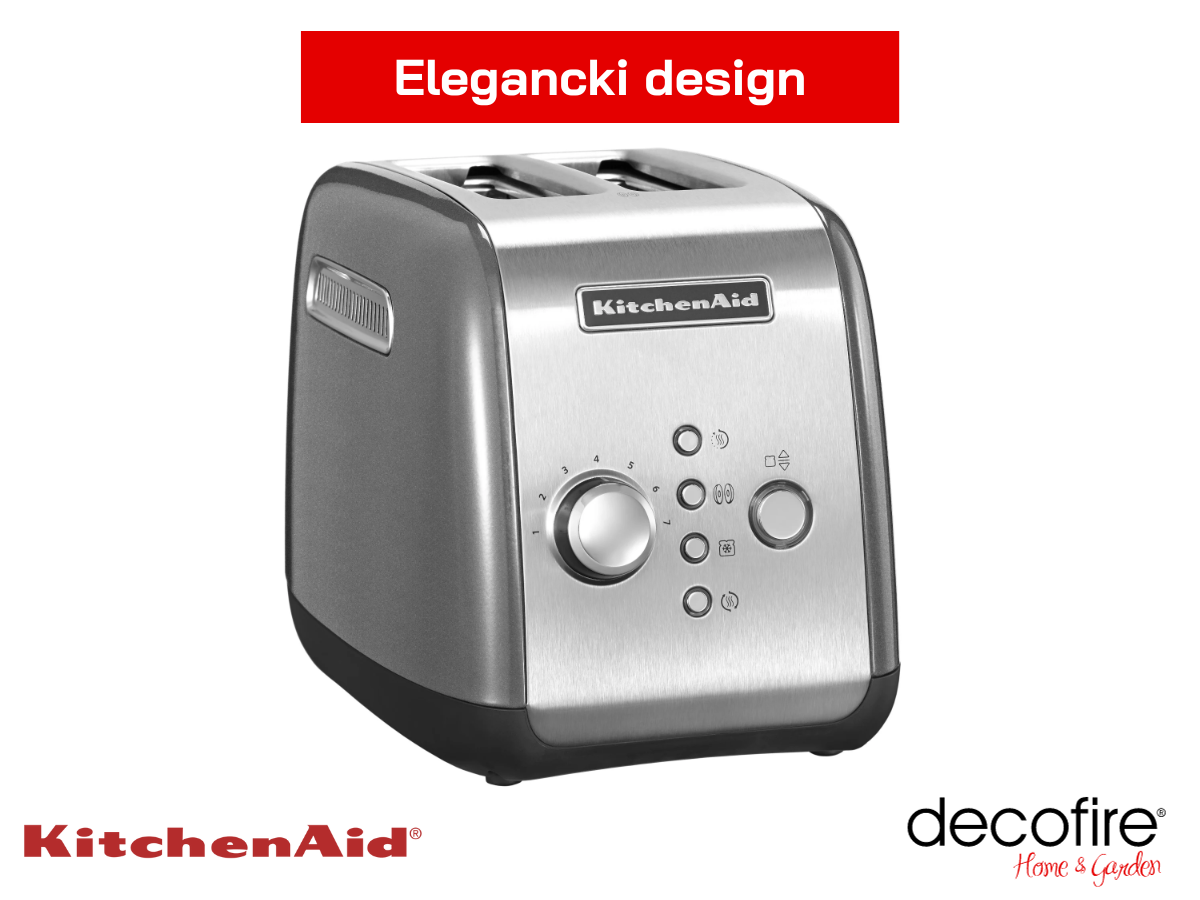 Elegancki design tostera 2 Contour Silver KitchenAid
