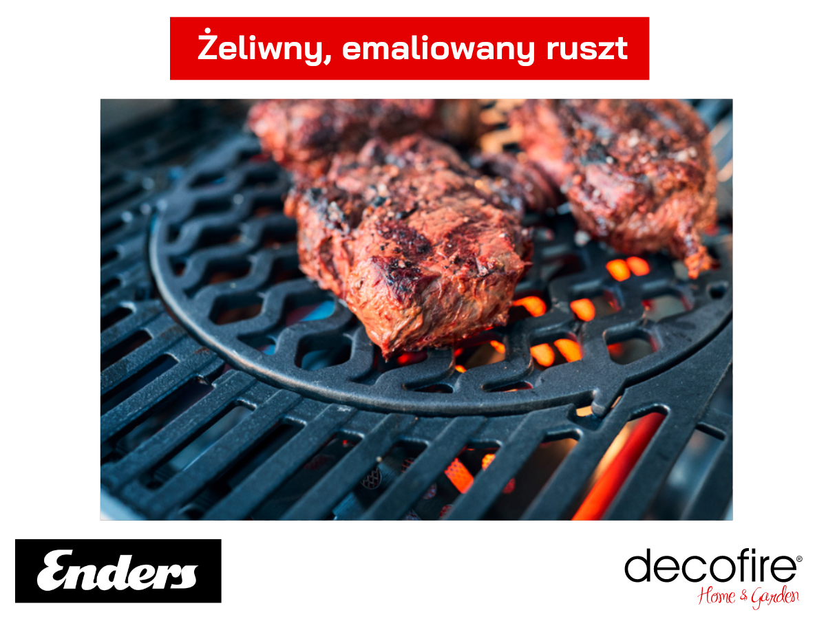 Żeliwny, emaliowany ruszt