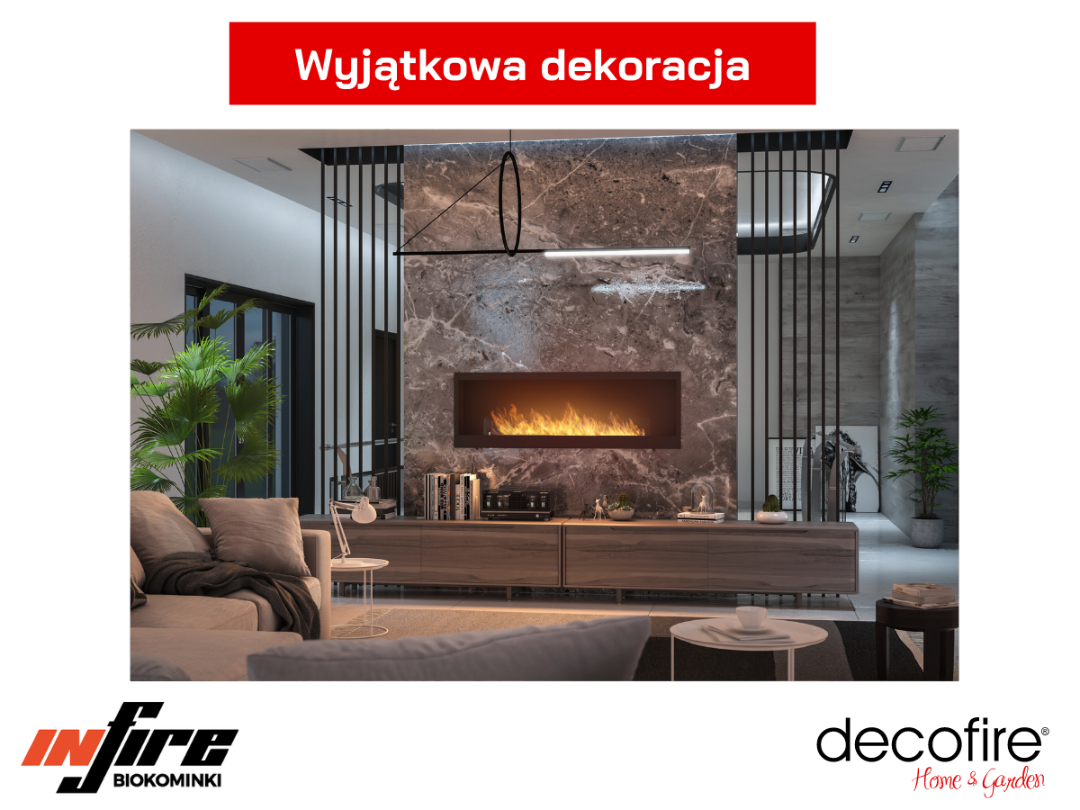 Wnętrze z biokominkiem Infire INSIDE 1500