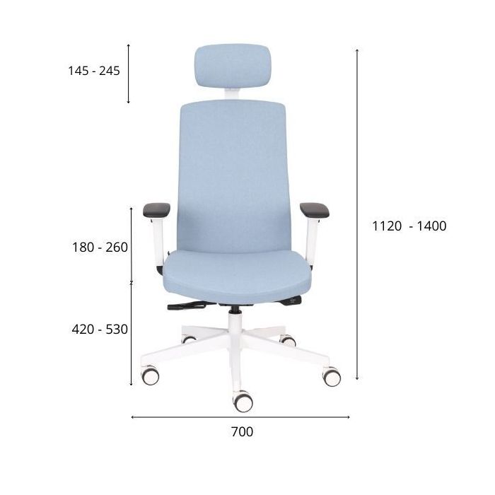 Grospol fotel biurowy Team Pro W HD white chrome tkanina Medley - 12 kolorów