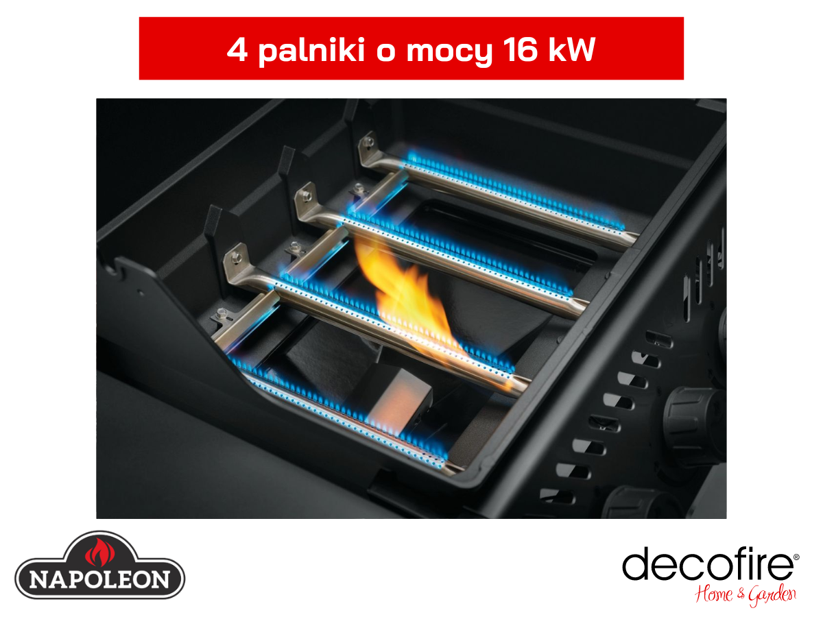 4 palniki ze stali nierdzewnej