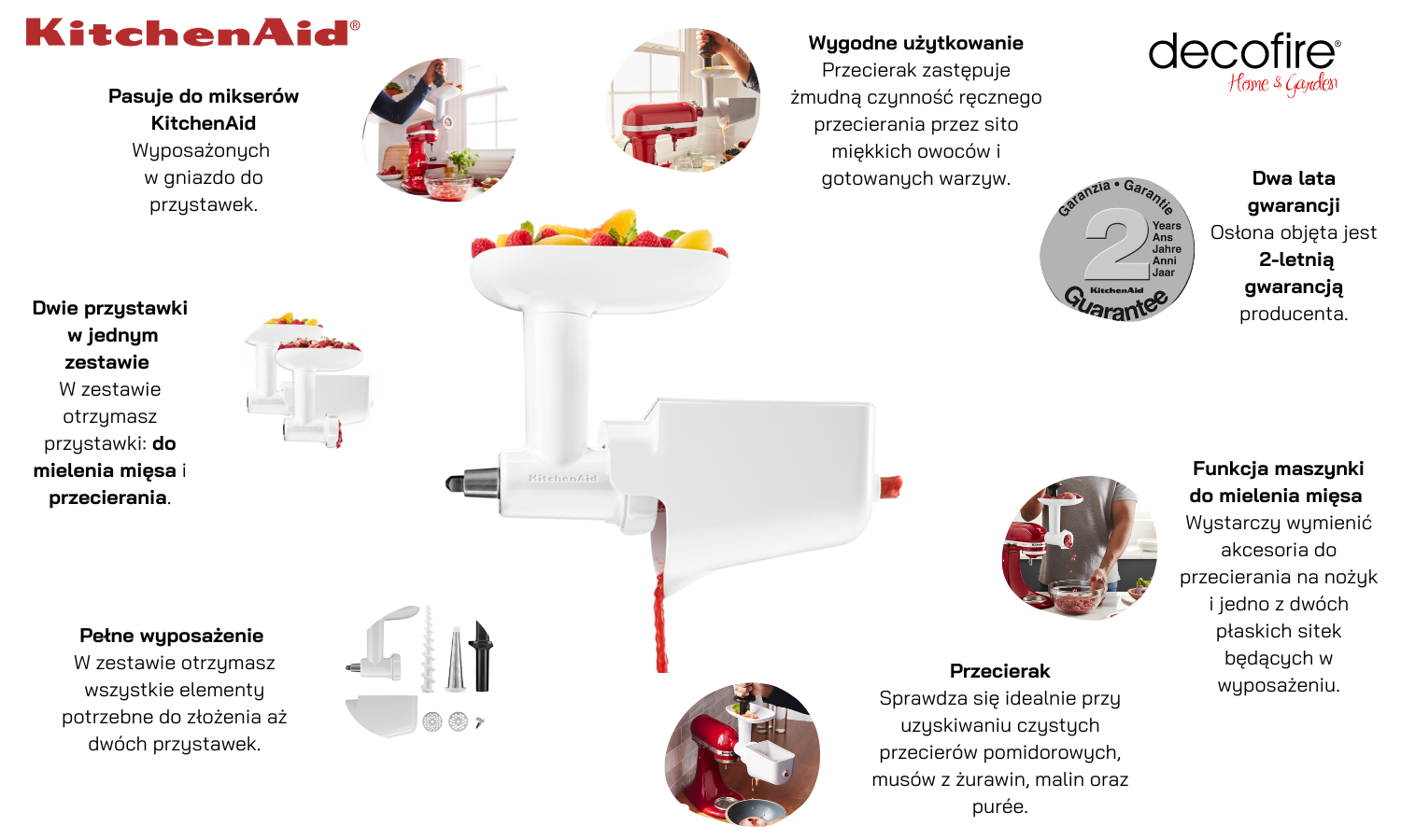 Przecierak z maszynką do mięsa KitchenAid