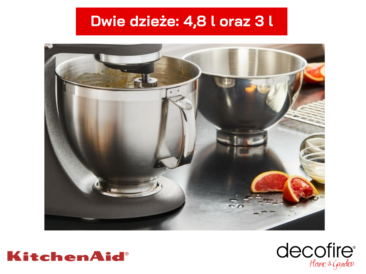 Dwie dzieże dołączone do miksera Artisan KSM185PS Imperial Grey 