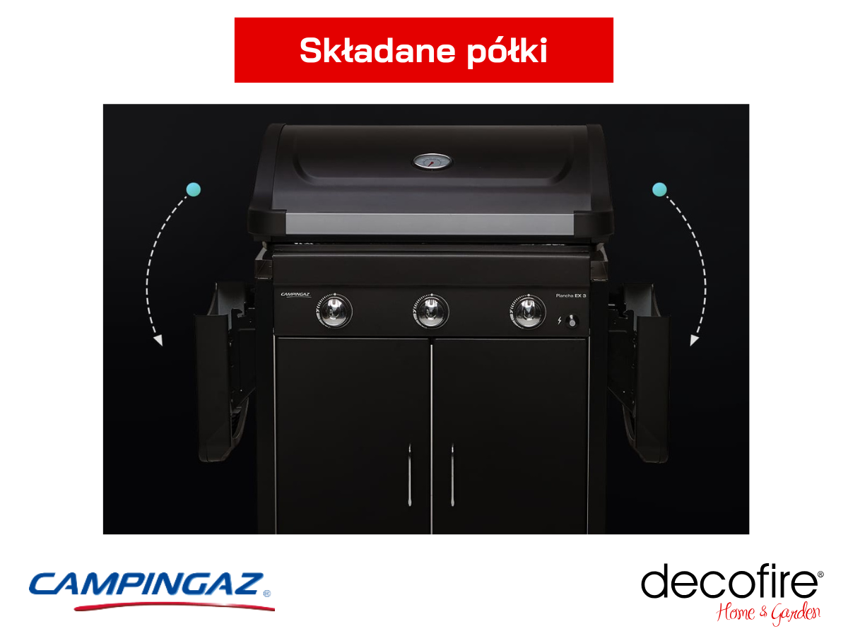 Grill gazowy Campingaz Plancha EX 3 –składane półki