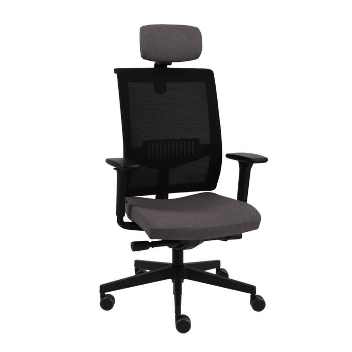 Fotel biurowy Grospol Level BS HD BLACK tkanina Hygge - 8 kolorów