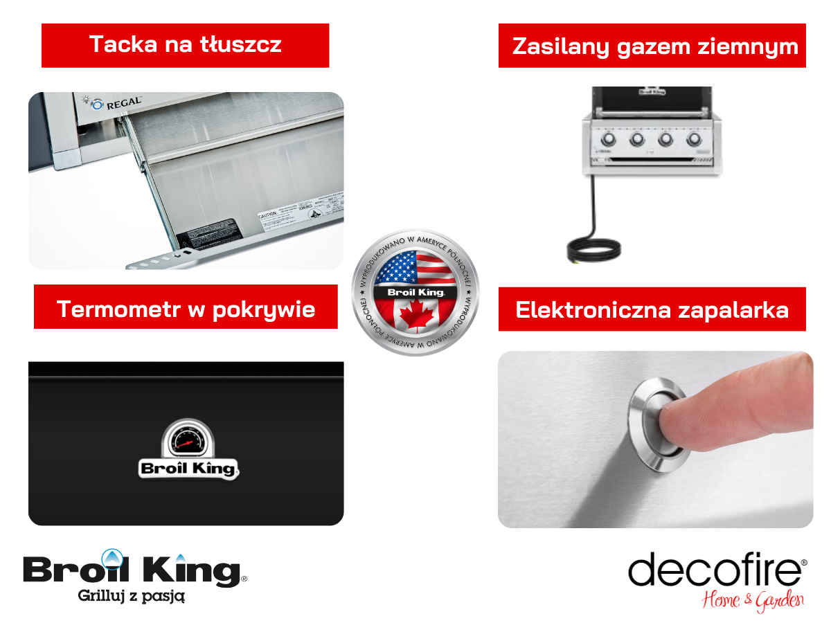 Grill gazowy do zabudowy Broil King Regal 420 BI dodatkowe funkcje