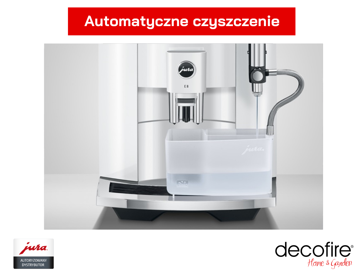 Automatyczne czyszczenie systemu mlecznego w ekspresie Jura E8 Piano White