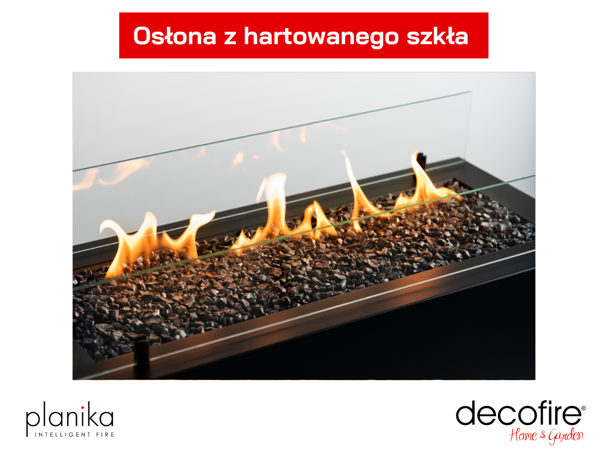 Kominek gazowy Planika RIO szklane panele