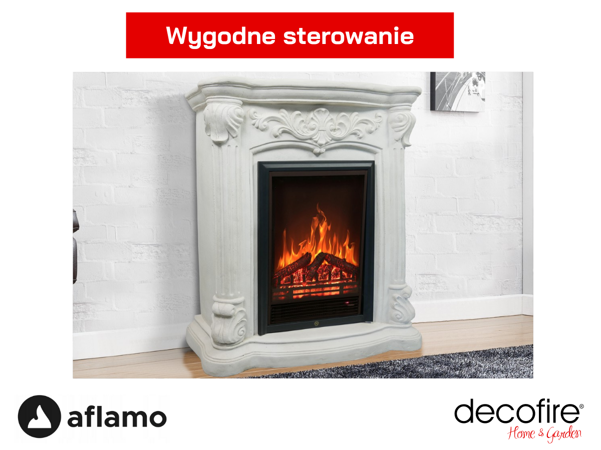 Kominek elektryczny Aflamo Palas wygodne sterowanie