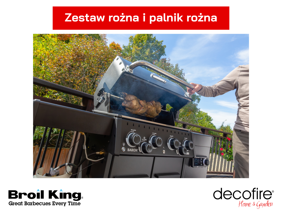 Palnik rożna z zestawem rożna obrotowego 