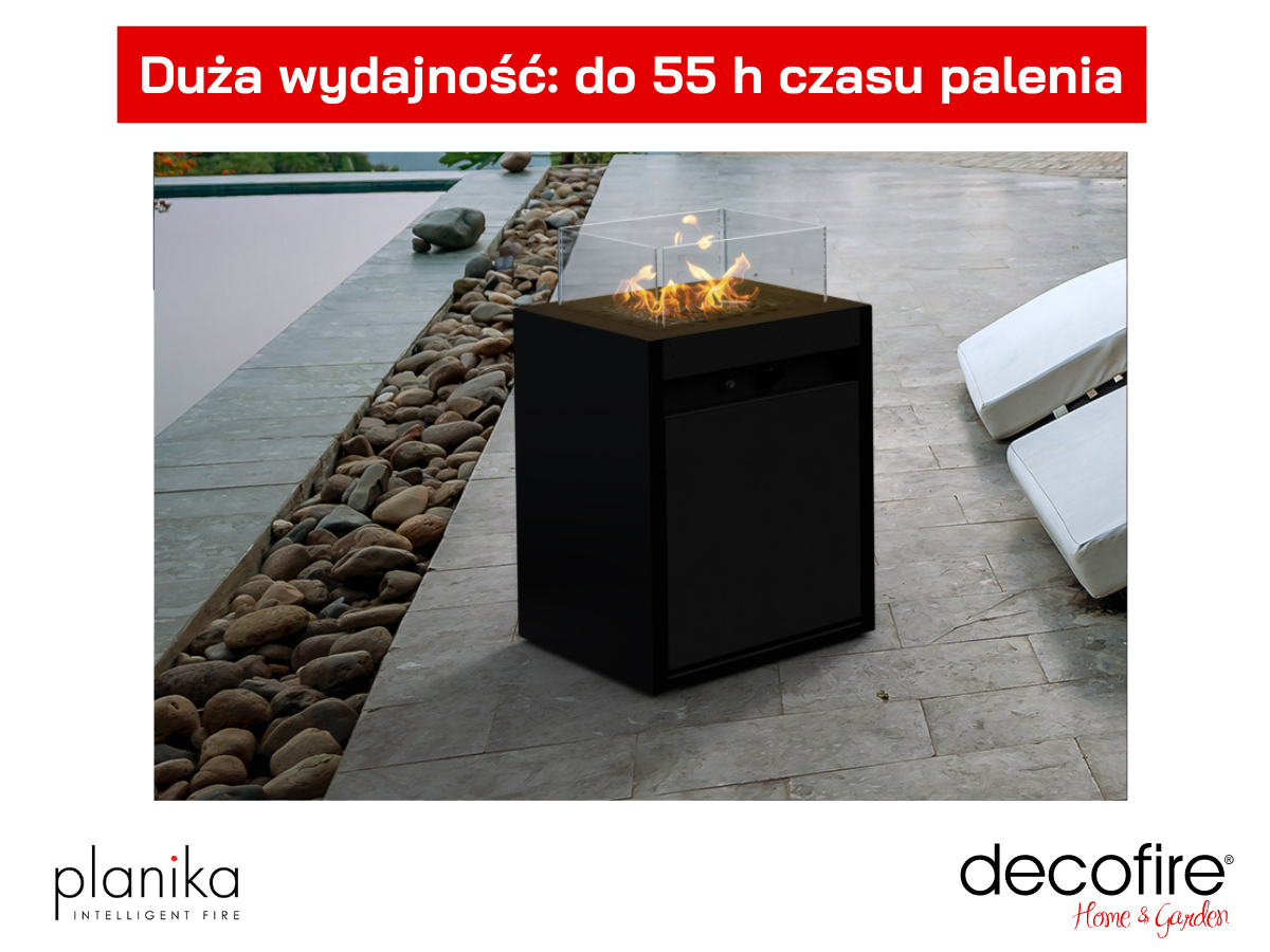 Kominek gazowy Planika Square czas palenia 55 godzin