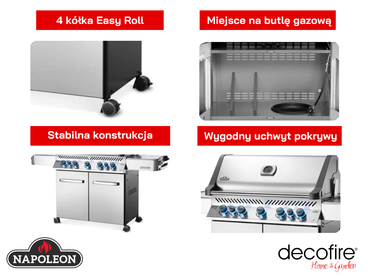Grill gazowy Napoleon Prestige 665 RSIB Stainless Steel dodatkowe funckje