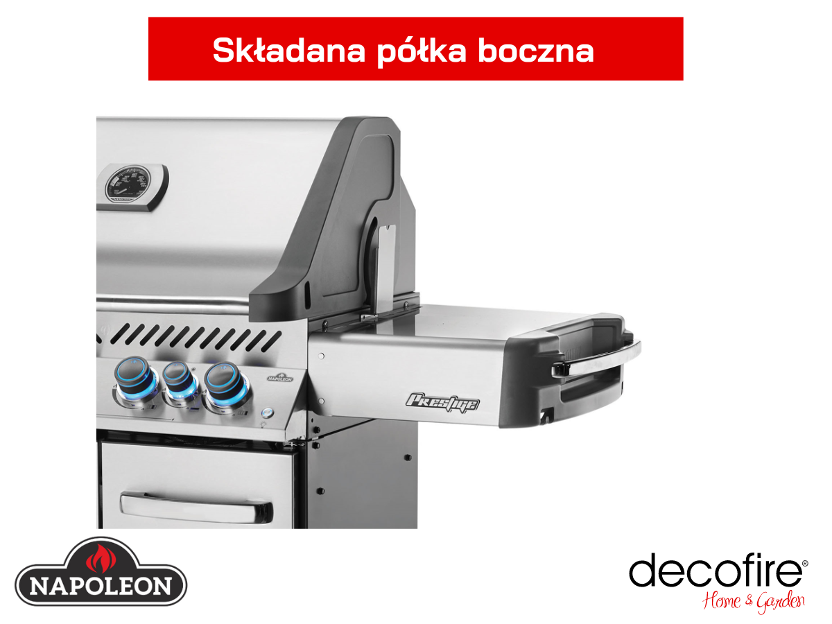 Składana półka i zintegrowany kosz na przyprawy